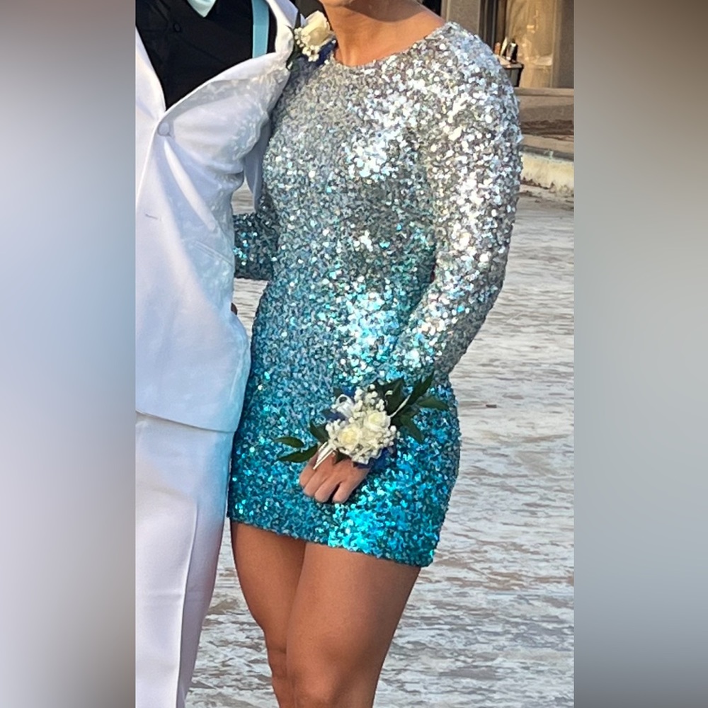 Hello Molly Ombré Body Con Mini Dress. It has a super cute cutout in the back!